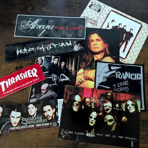 00s Rock/Metal/Alt Music Nostalgia Pack- Stickers- Postcards- Promo items- Patch